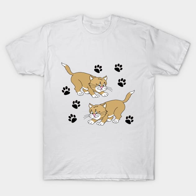 Cute Cat Cartoon T-Shirt by KarwilbeDesigns